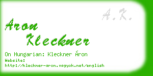 aron kleckner business card
